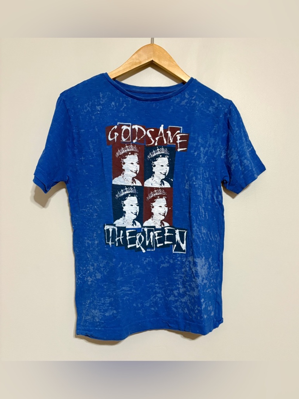 Blue Graphic 'God Save The Queen' Tee